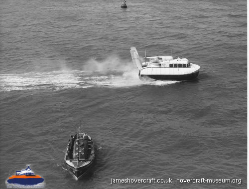 SRN5 with Westland -  (credit: The <a href='http://www.hovercraft-museum.org/' target='_blank'>Hovercraft Museum Trust</a>).